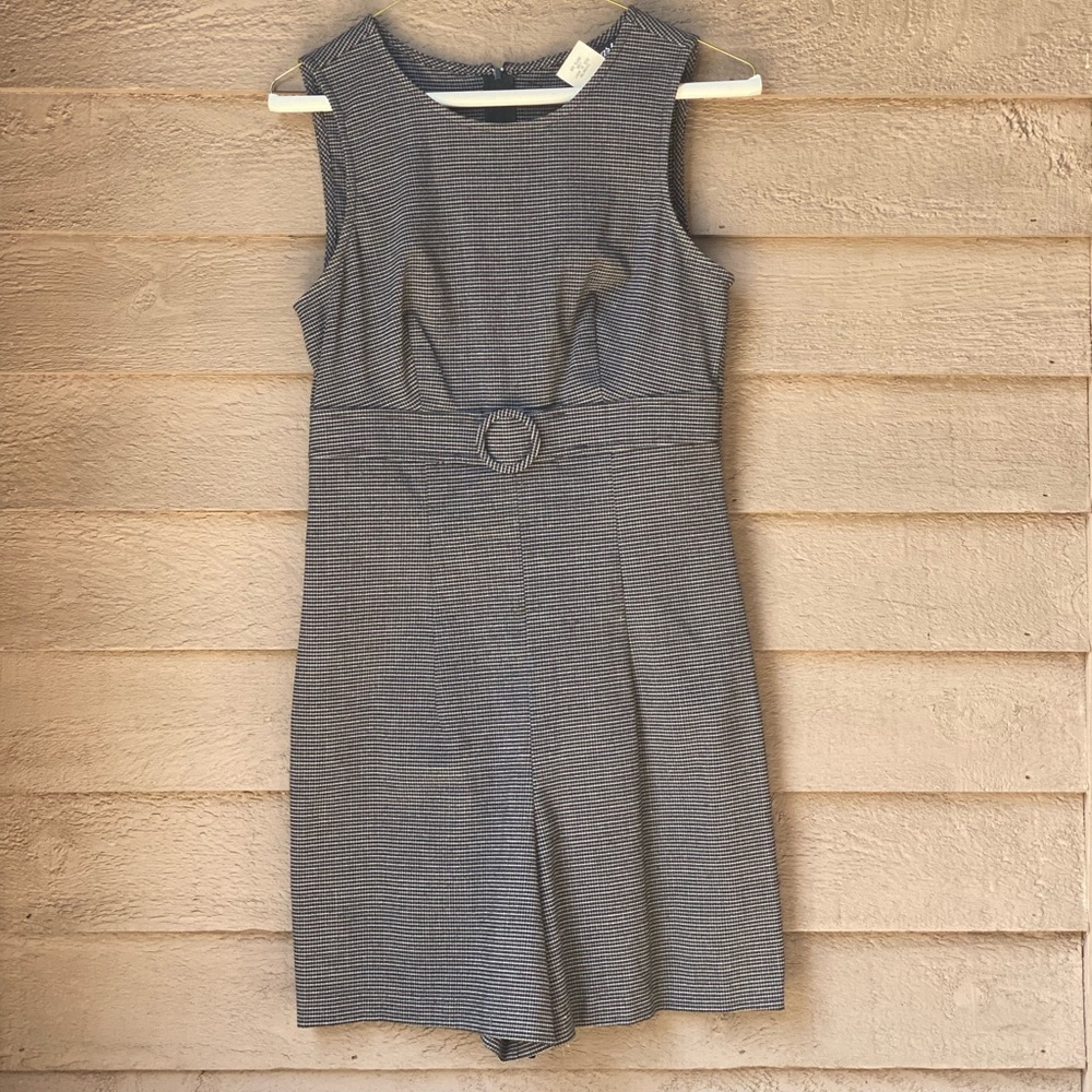 Vintage Fitted Gingham Checked Romper